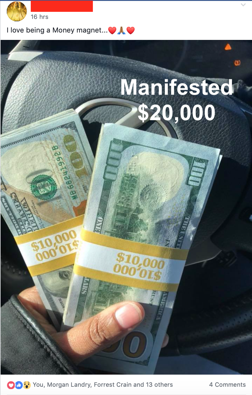 Client result: $20k manifested