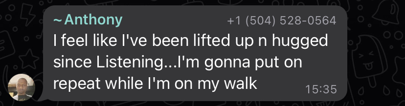 Anthony: lifted hugged feeling