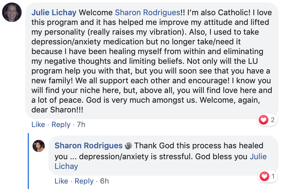 Julie and Sharon: no more medication