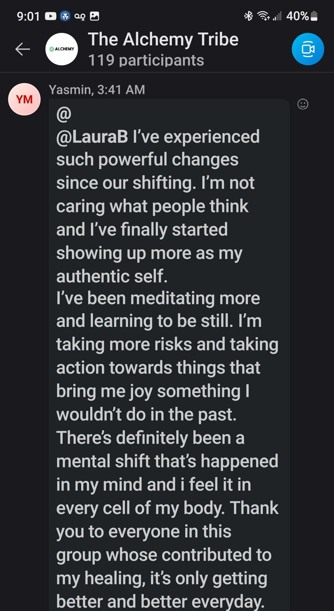 Yasmin: powerful changes authentic self